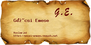 Gácsi Emese névjegykártya